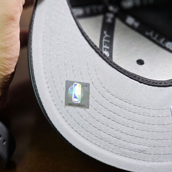 New Era Golden State Warriors Leather Hat Cap Black Yellow 59FIFTY 7 1/8 Curry main image 9